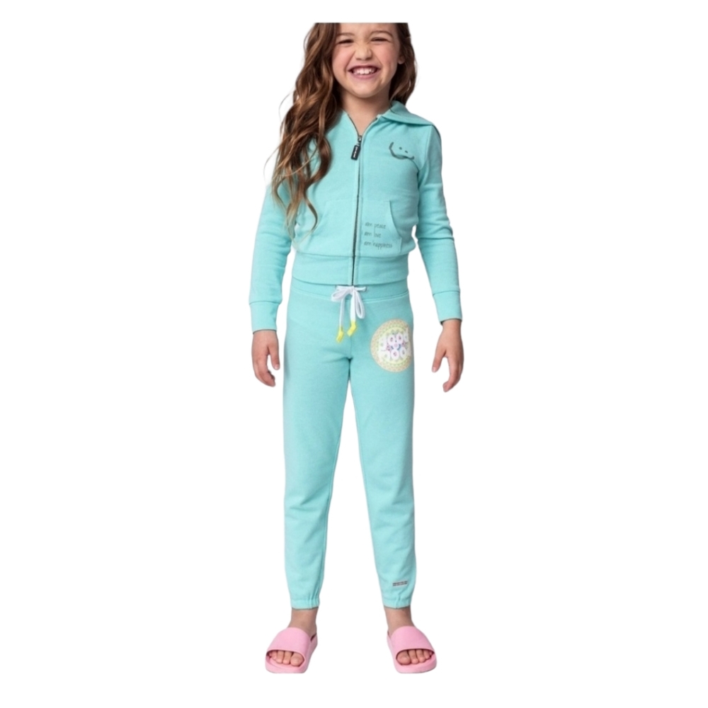 * PLW Kids Zippered "Good Mood"Hoodie & Pants Sz 12